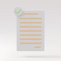 3d realistic Documents icon. Stack of paper sheets. A confirmed or approved document. Vector illustration.