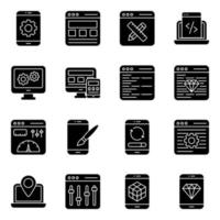 paquete de iconos sólidos de diseño web vector