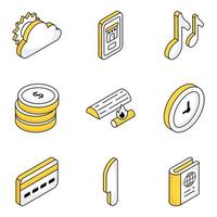 Pack of Camping and Travel Flat Icons vector