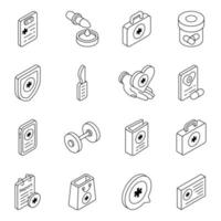 Pack of Medical Linear Icons vector