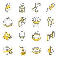 Pack of Camping and Adventure Flat Icons vector