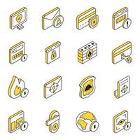 Pack of Safety Flat Icons vector