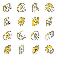 Pack of Protection and Safety Flat Icons vector