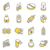 Pack of Healthcare Flat Icons vector