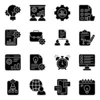 paquete de iconos sólidos de desarrollo vector