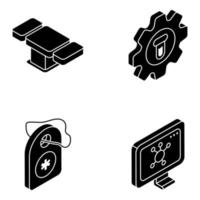 paquete de iconos sólidos de accesorios médicos vector