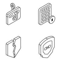 Pack of Security and Access Linear Icons vector