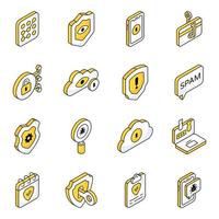 Pack of Protection Flat Icons vector