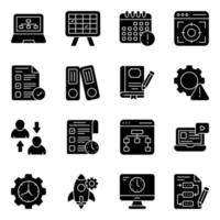 Pack of Setting Solid Icons vector