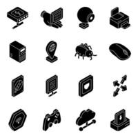 Pack of Cloud Networking Solid Icons vector