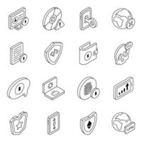 Pack of Protection and Safety Linear Icons vector