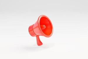Cartoon megaphone isolated on white background. 3D rendering photo