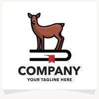 Learning Deer Logo Design Template vector