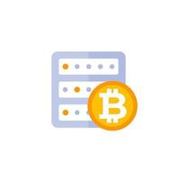 bitcoin minero vector icono plano