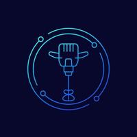 handheld electric cement mixer line vector icon