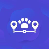 pet tracking icon for web vector