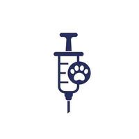 icono de vacunación de perros en blanco
