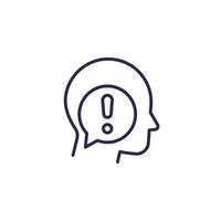 neck pain line icon, vector