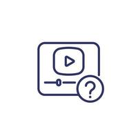 explainer video line icon on white vector