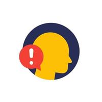 neck pain icon, flat vector