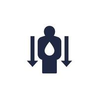 dehydration, low body water icon vector