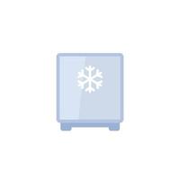 mini fridge icon, small freezer in flat design vector