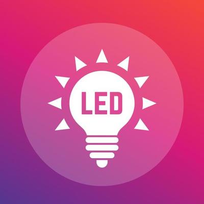 led light bulb vector icon