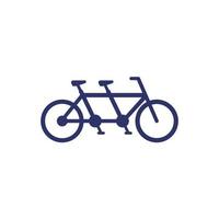 tandem bike, bicycle icon on white vector