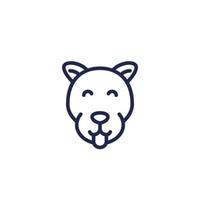 dogs head line icon on white vector