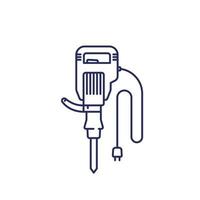 jackhammer line icon, electric power tool vector