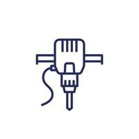 jackhammer line icon, power tool vector