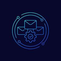 icono de automatización de correo electrónico, diseño lineal vector