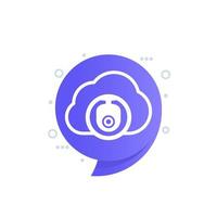 ip camera and a cloud icon, vector