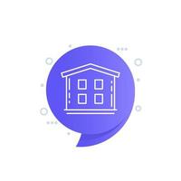guesthouse line icon for web vector
