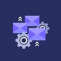 email automation icon, flat vector design