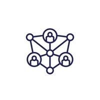 holacracy line icon, method of decentralized management vector