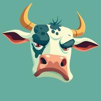 angry cow mammal animal head vector