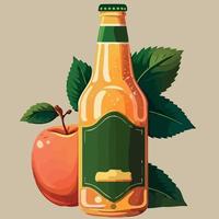 bottle of apple cider drink vector