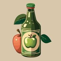 bottle of apple cider drink vector