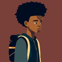Young Student With Downcast Expression vector