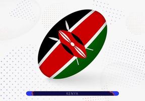 Rugby ball with the flag of Kenya on it. Equipment for rugby team of Kenya. vector