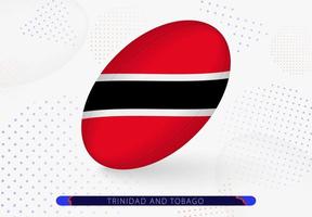 Rugby ball with the flag of Trinidad and Tobago on it. Equipment for rugby team of Trinidad and Tobago. vector