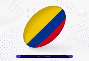 Rugby ball with the flag of Colombia on it. Equipment for rugby team of Colombia. vector