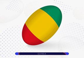 Rugby ball with the flag of Guinea on it. Equipment for rugby team of Guinea. vector