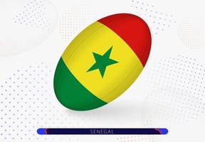 Rugby ball with the flag of Senegal on it. Equipment for rugby team of Senegal. vector