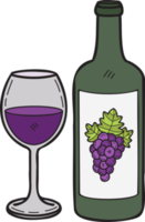 hand- getrokken druif wijn illustratie in tekening stijl png