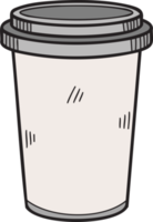 Hand Drawn paper cup illustration in doodle style png