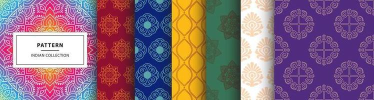 Patterns. Decorative set of hindu graphics for textiles, apparel, backgrounds. Inspired by culture and art in India.