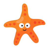 lindo icono de estrella de mar de dibujos animados. png