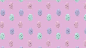 Happy Easter. Beautiful colorful eggs with different pattern on pink background. photo
